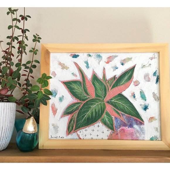 Sasperry Designs Other - Original Plant Painting Unique Plant Home Decor, Botanical Wall Art,  Boho